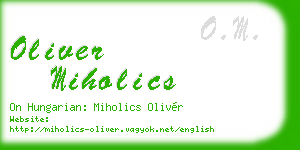 oliver miholics business card